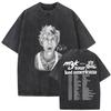 Vintage Washed MGK Lost Americana Tour  Print Tshirt Men Women Harajuku High Quality Fashion Oversized  T Shirts