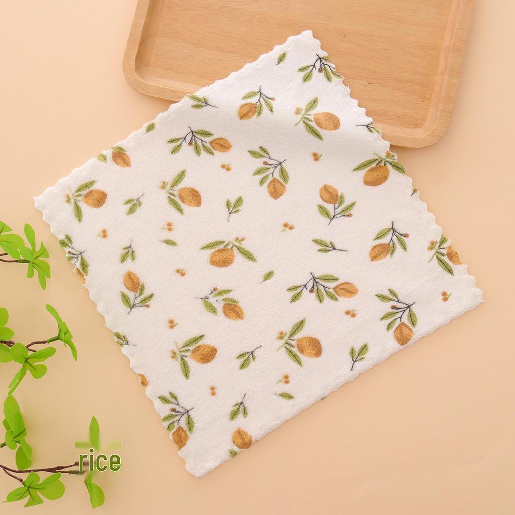 Coral Fleece Absorbent Kitchen Dishcloth - Small, Thick, Easy-to-Use Hand Towel for Dishwashing