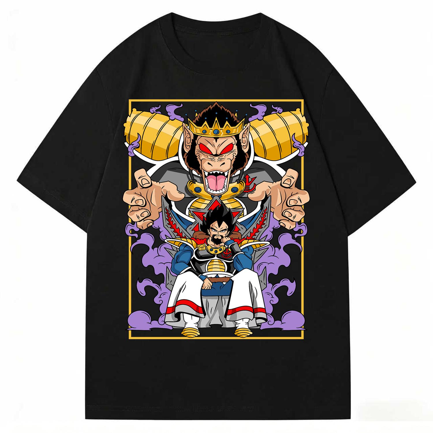 

Dragon Ball Z King Vegeta Great Ape TShirt Vintage Casual Anime Graphic Print Pure Cotton Crew Neck Tops For Men Women M