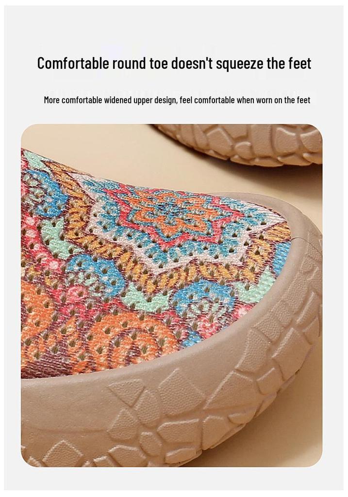Scarpe da donna slip-on in rete con stampa graffiti di frutta estiva