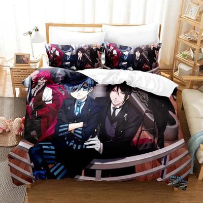 3D Print Anime Black Butler Sebastian Ciel Bedding Set Boys Girls Twin Queen Size Duvet Cover Pillowcase Bed Kids Adult