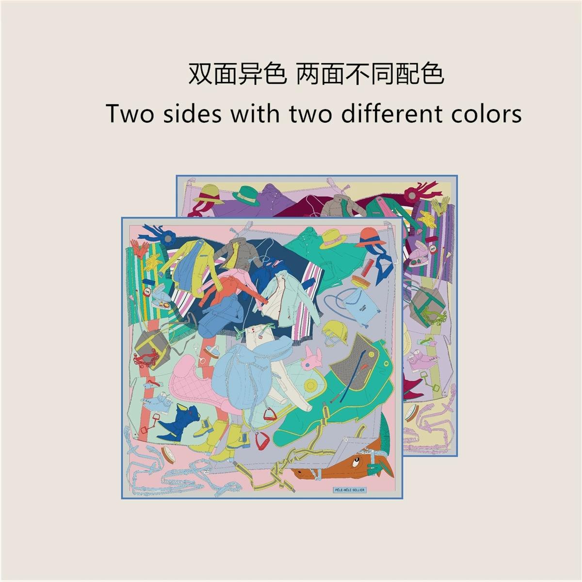 

70CM Handmade Double-Side Printed Imitation Silk Scarf Roll Edge Luxury Pattern High Quality Women Scarf Wraps Echarpes Foulards 70x70cm