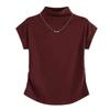 Plus Size Slimming Short-Sleeve Thermal Fleece T-Shirt for Women