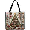 4pcs Christmas Tree Large Capacity Linen Tote Bag