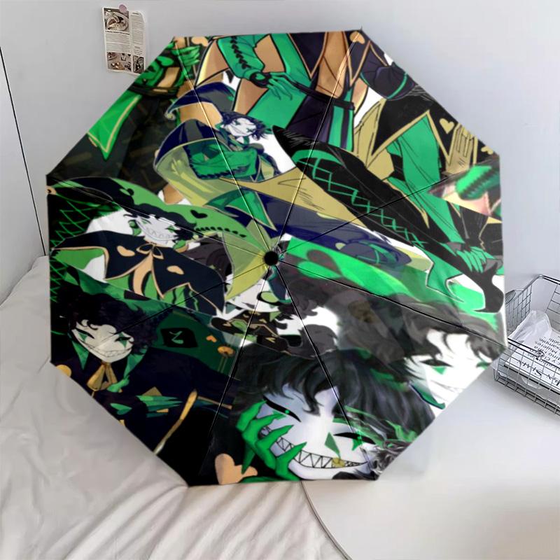 Green Jester Collage Automatic Umbrella - Suitable Travel Outdoor Portable Umbrella Birthday Gift Daily Essentials