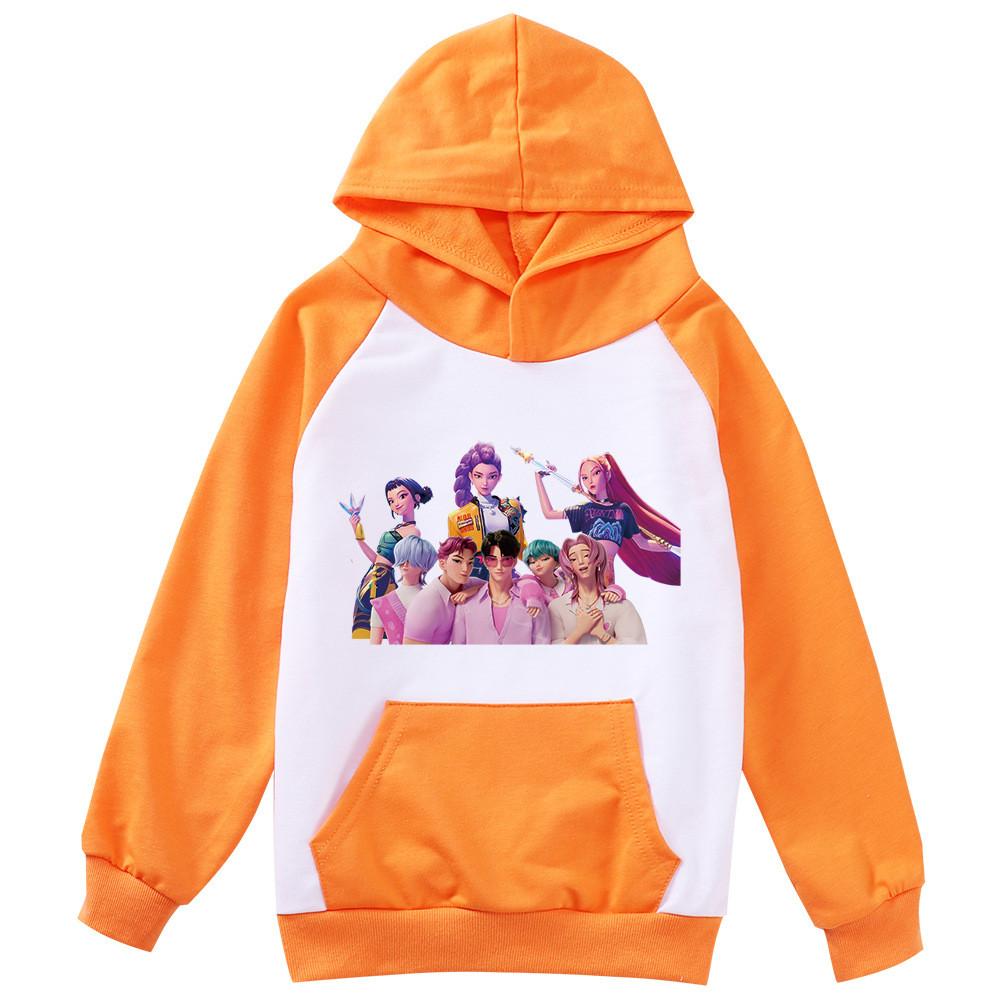 

Детские Девочки Аниме Мультфильм K-Pop Руми Зои Мира Принт Карман Повседневные Толстовки с Длинными Рукавами и Капюшоном 170cm оранжевый
