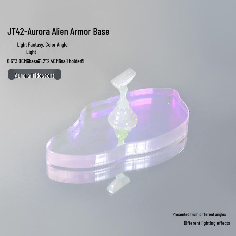 Fairy Aurora Iridescent Nail Art Practice Base & Holder: Thickened Acrylic Magnetic Display Stand