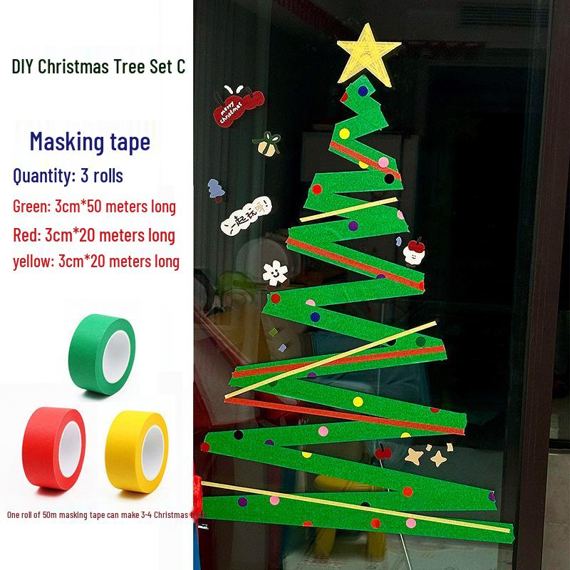 Budget-Friendly DIY Crepe Paper Christmas Tree Decoration Kit for Windows