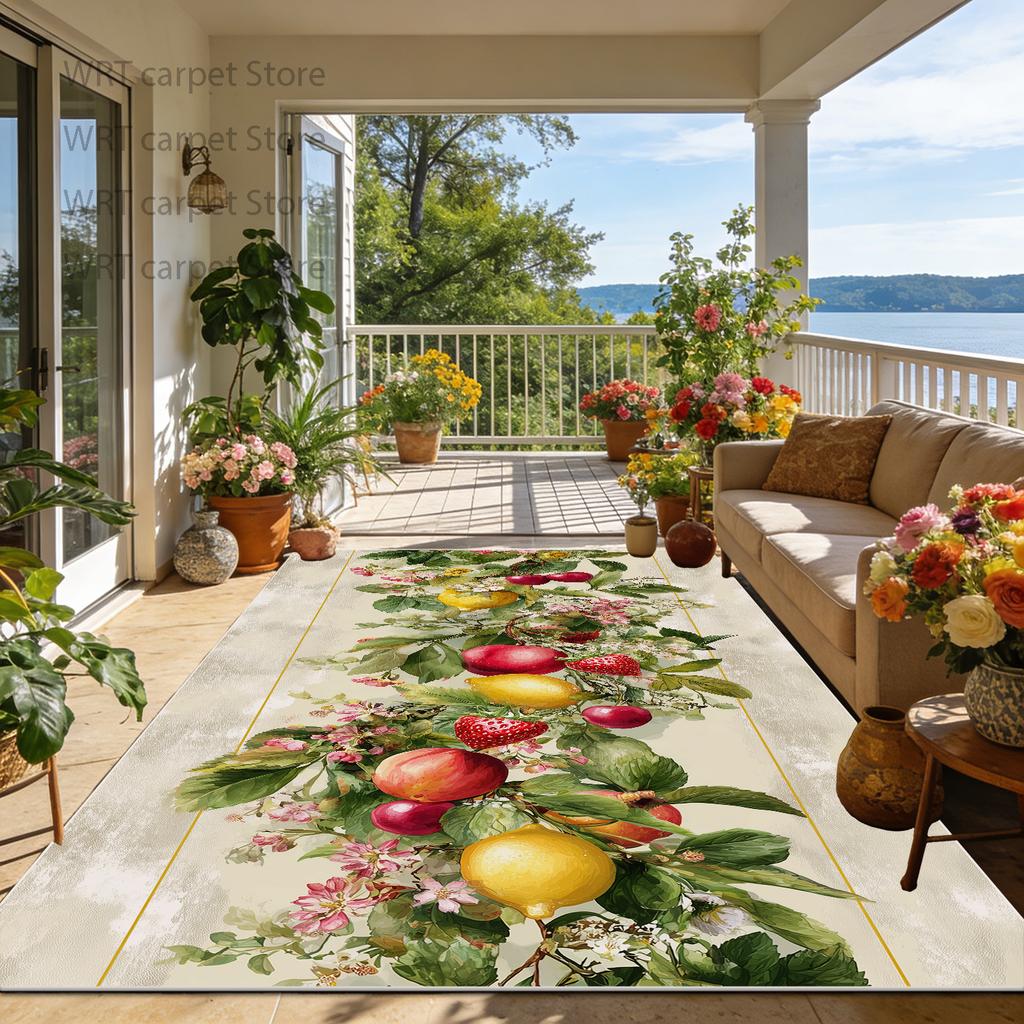 Outdoor Patio Floral Fresh Style Non-slip Carpet Decoration Home Living Room Large Rugs Lounge Bedroom Fluffy Washable Floor Mat
