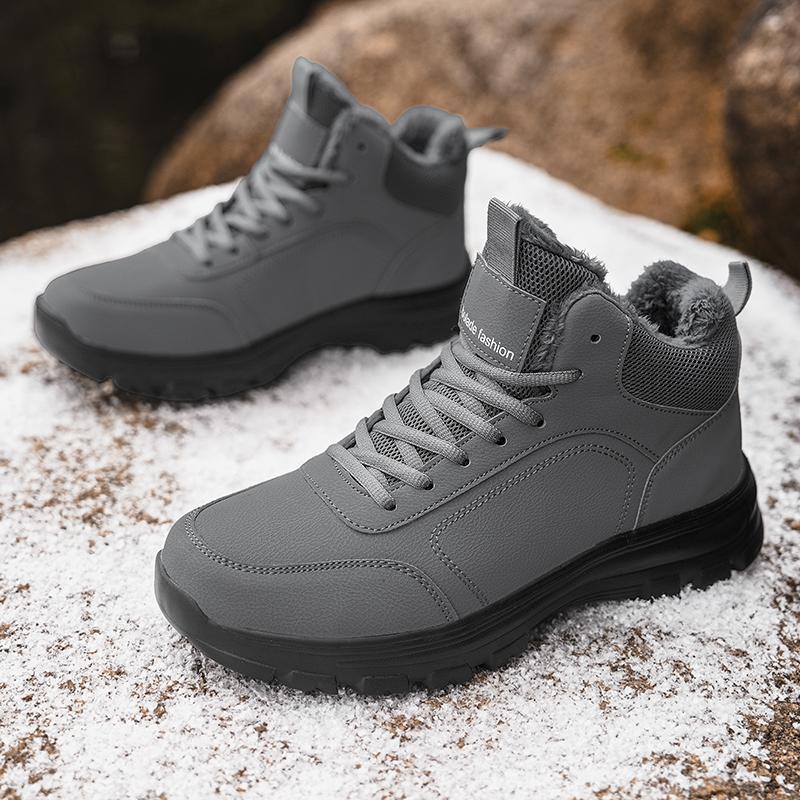 Herren Schneestiefel Winter Thermostiefel Wasserdicht Anti-Rutsch Leicht Warm Arktische Trekking-Schuhe für Outdoor Wandern Arbeit
