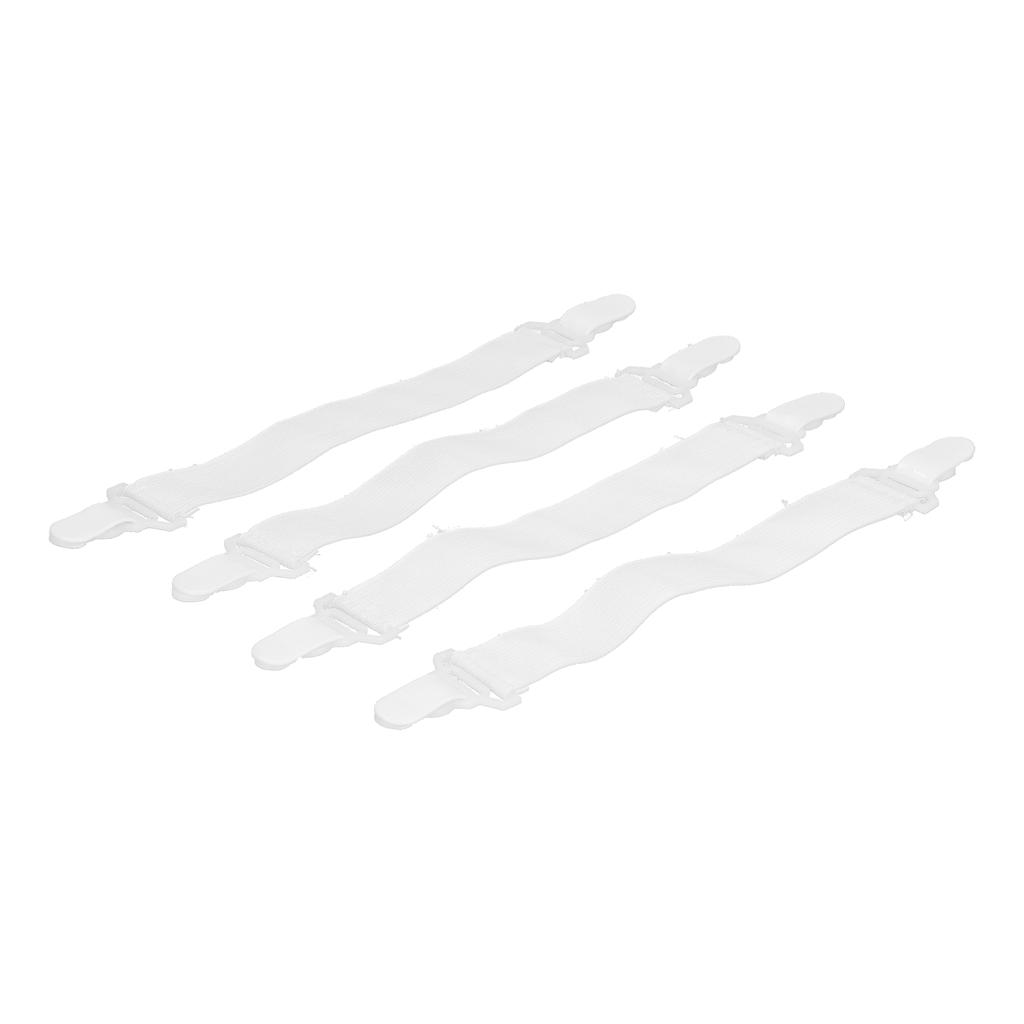 4PCS Bed Sheet Grippers Adjustable Elastic Straps Fixing Clips Holder Bed Mattress FastenersWhite