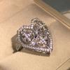 925 Silver Temperament Sweet Women Heart Star Rings Accessories Wedding Engagement Bands Jewelry Gorgeous Cubic Zircon Bridal