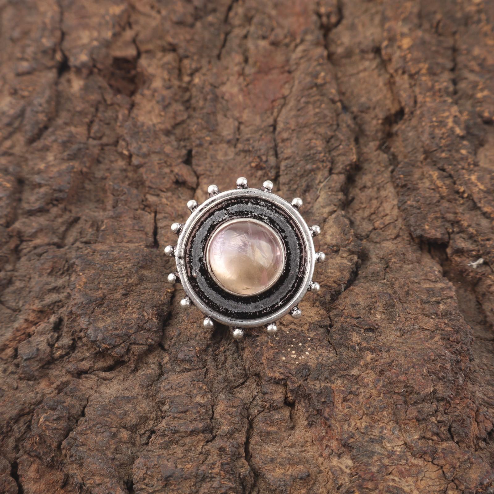 

Круглый Аметрин Камень Стерлинговое Серебро Коктейльное Помолвочное Подарок Бохо Кольцо Ювелирные Изделия RR-49-22 15