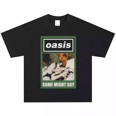 Camiseta 2025 Banda Oasis Rock Pesado Retro Americano Calle Manga Corta Vintage Alta Calidad Marca de Lujo Estilo de Venta