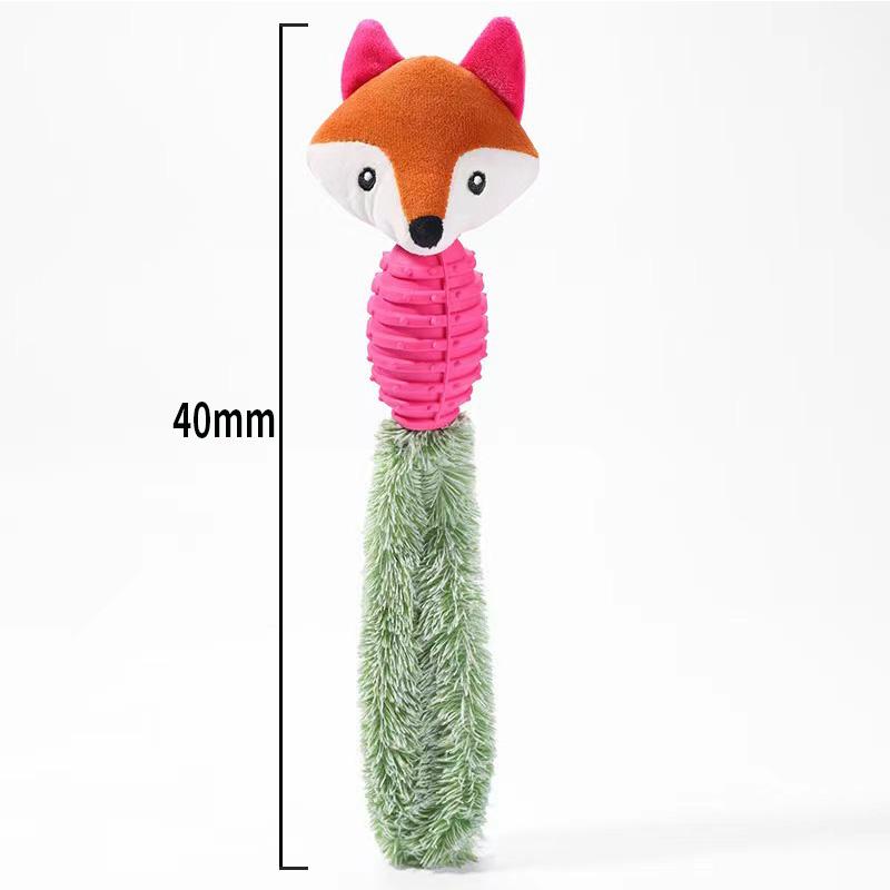 Pet Toy Durable Plush Chew Toy for Dogs - TPR-Enhanced Teeth-Grinding & Bite-Resistant Cartoon Animal Toy Design Pet Supplies