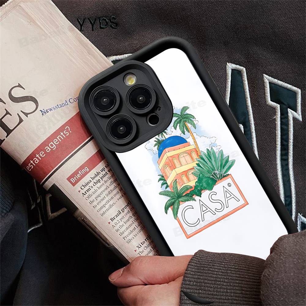 

New Hot C-Casablancas Phone Case For iPhone 17 16 15 14 13 12 11 Pro Max 16E Plus INS Soft Cover iPhone 15 pro