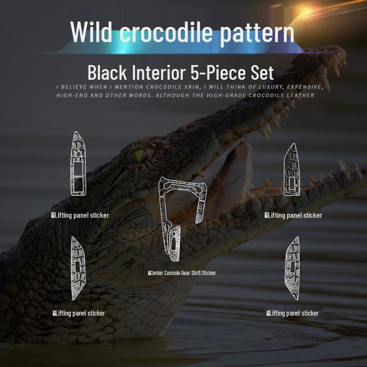 Crocodile Grain Film for Lynk & Co 01-06 Interior Gear Shift Decoration
