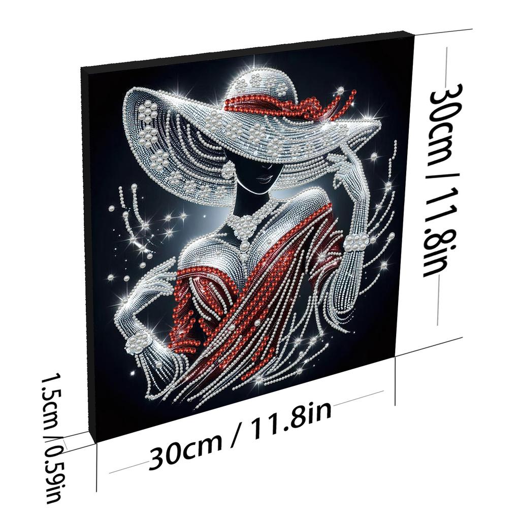 Kompletní 5D malířské sady s diamantovou výšivkou pro dospělé Elegantní dáma Křišťálová malba kamínky pro domácí dekoraci stěny Umělecký dárek 30x30cm