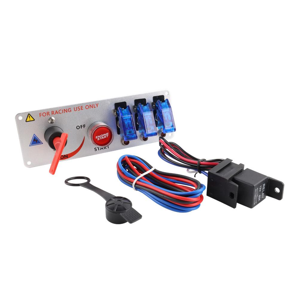 12V Auto LED Racing Car Ignition Engine Start On/Off Push Toggle Switch Panel 5 In 1 Toggle Switches Convenient And Safe Durable Battery Switches5
