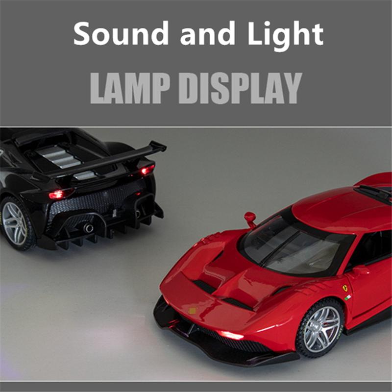 1/32 Laferrari  P80C Alloy Racing Car Model Diecast Metal Toy Sports Car Model Simulation Sound and Light Collection Children Gift