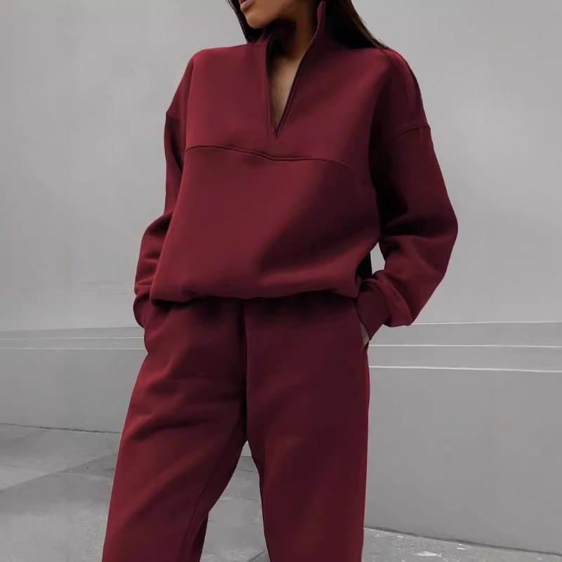 New Arrival Versatile Casual and Stylish Women's Thick-Knit Long-Sleeve Hoodie and Pants Two-Piece Set