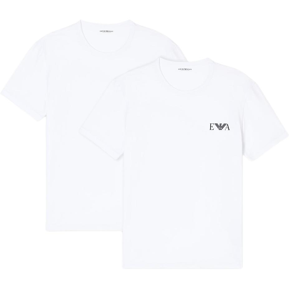 Emporio Armani Logo Print Short Sleeve Crew Neck T-Shirt Two Pack Men Tops EM001849-AF14131-M0082 S