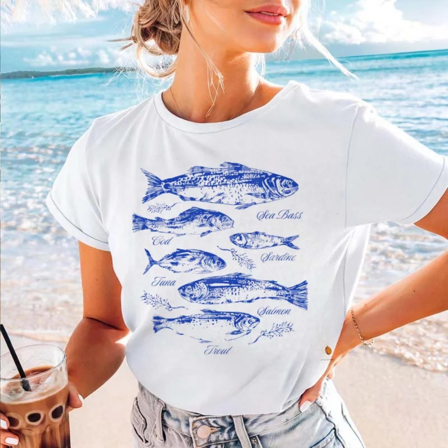 Cartoon Cute Casual Women s Clothing Short Sleeved Regular T-Shirt Women s Fashionable Printed Top Summer Pattern Trendy T-Shirt S