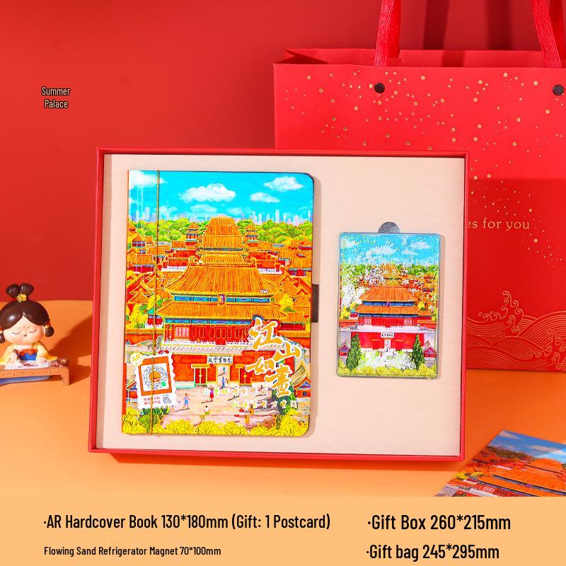 Forbidden City & Summer Palace Journal Set with Temple of Heaven Sand Magnets - Chinese Souvenir Gift