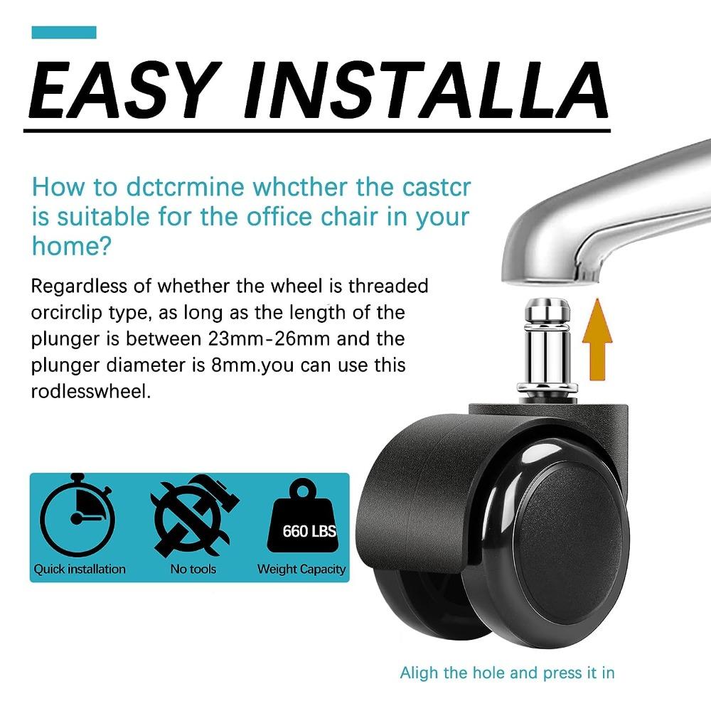 5PCS Furniture Accessories Caster Wheels Stemless Caster Replacement Furniture Casters