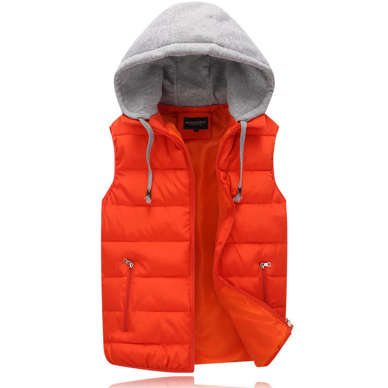 Warm Hooded Vest Coat for Women Men Couples Thicken Sleeveless Waistcoat