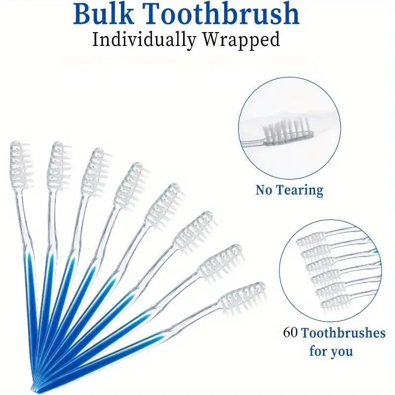 50 Gold Toothbrushes for Home Use, Couple and Family Pack, High-Quality Cleaning and Gum Protection, Premium Toothbrushes with Random Colors, Tran