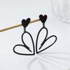 Exaggerated Black Heart Earrings Fashionable Ear Accessories Statement Jewelry for Parties Festivals and Everyday Wear