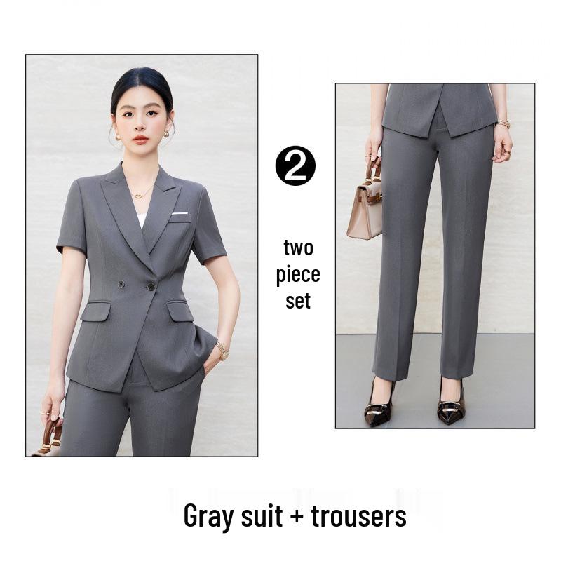 Women's Summer Short-Sleeve Suit for Elegant Professional Look