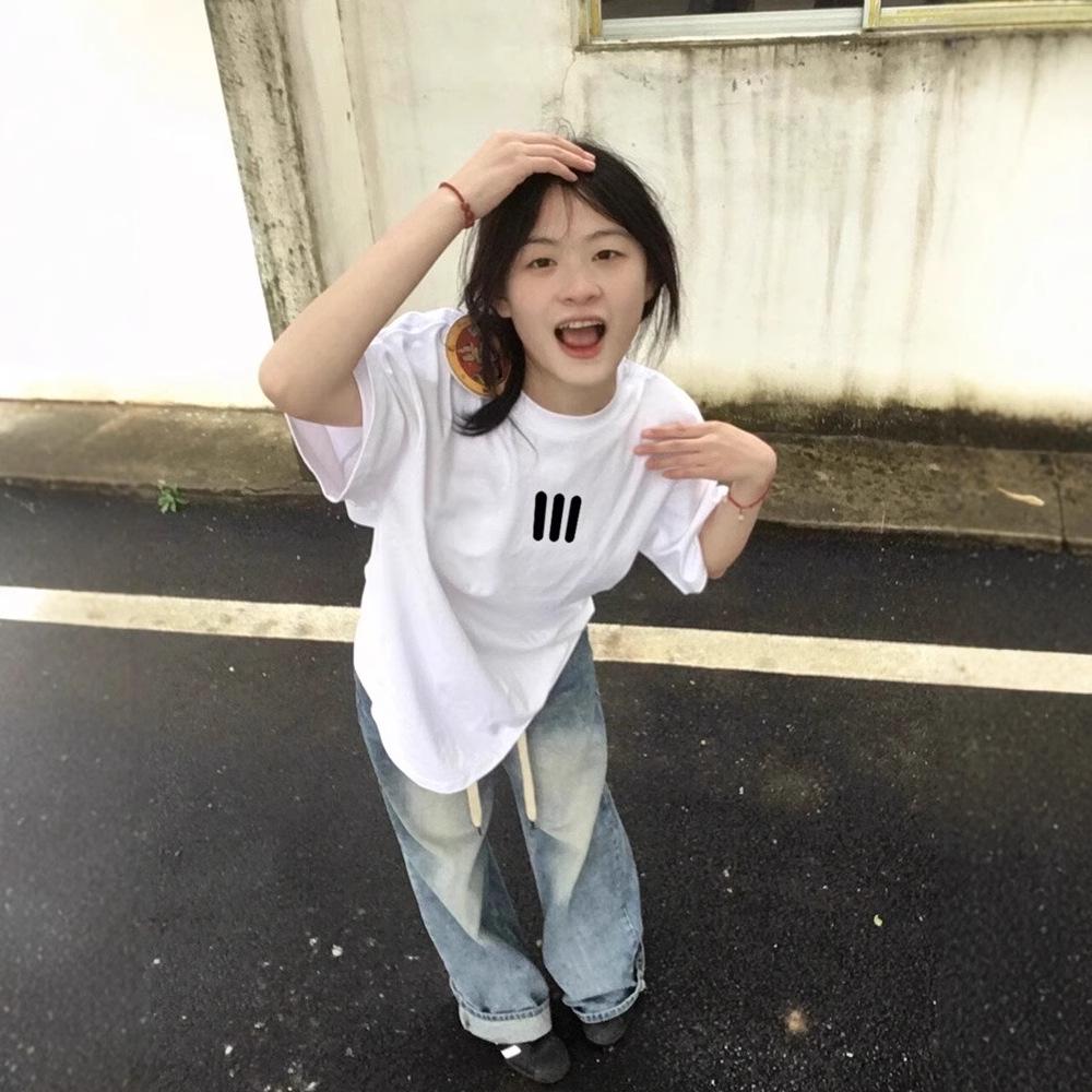 Women's Oversized Short-Sleeve Pure Cotton T-Shirt - American Brand Summer Fashion