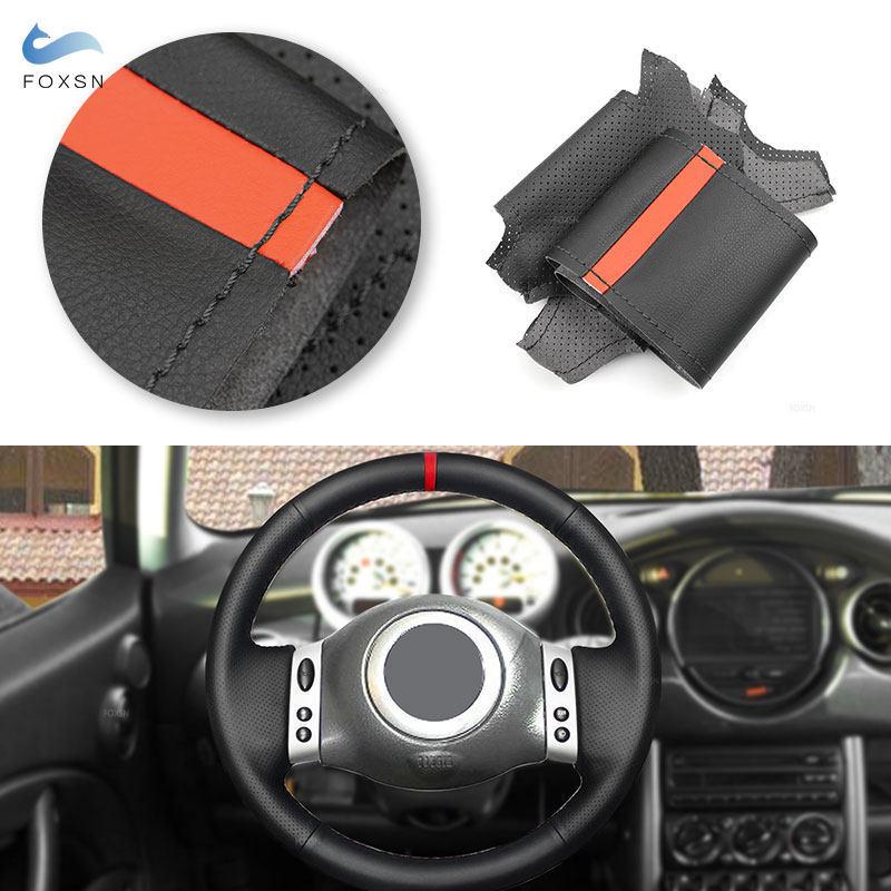 Car Accessories Steering Wheel Cover Leather Trim For Mini Coupe 2001 2002 2003 2004 2005 2006 Convertible 2004-2008 R50 R53 R60
