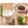 Ceramics Cat Bowl With Cheese Design Cat Food Bowl Water Plate Snack Dish Large Caliber Anti-Tip With Stand For Neck Protection