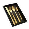 ZISIZ Gold Wheat Embossed 4-Piece Cutlery Set