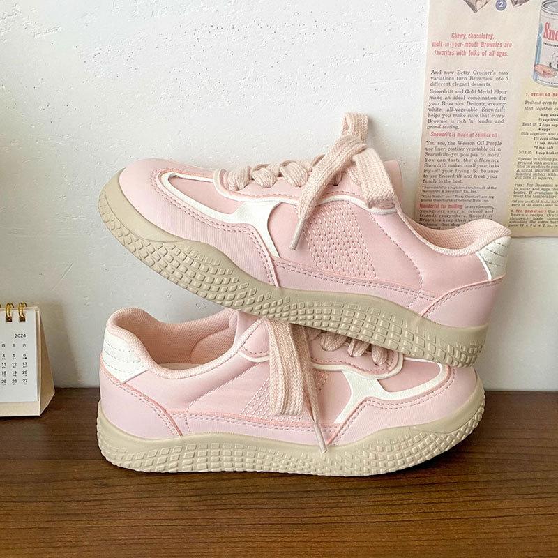 Pink Casual Sports Shoes Forrest Gump Little White Shoes Women's Spring 2025 New Niche Design German Training Board Shoes Women