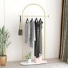 Gold Clothing Rack, Modern Clothes Ra With Shelf, Heavy Duty Freestanding Coat Rack, Metal Coat Hanger Stand With Hooks For