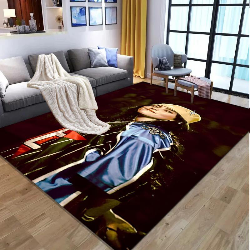 Billie Eilish Pattern Rug, Indoor/Outdoor Mat, for Picnic, Gameroom, Bedroom, Office, Living Room, Home Decor Carpet, Birthday Gift