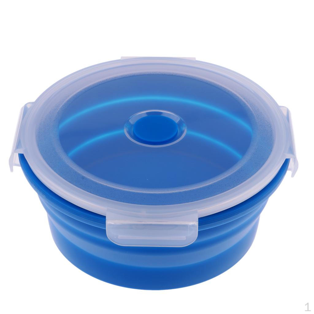 Lid, Silicone Folding Storage Container for Camping Picnic, Microwave & Freezer