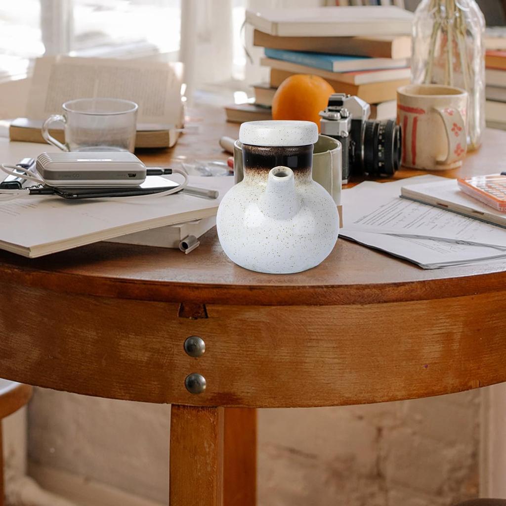 Angoily Soy Sauce Bottle Ceramic Seasoning Bottle Ceramic Soy Sauce Dispenser Bottle 300ml Japanese Style Oil Dispenser Vinegar Dispenser Shoyu Soy