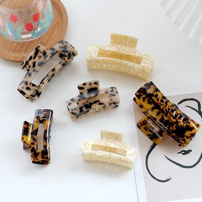 Vintage Krabben Haarspange Damen Haarspangen Elegant Bunt Leopard Acetat Klauenclip Mädchen Haaraccessoires Haarspangen Neu
