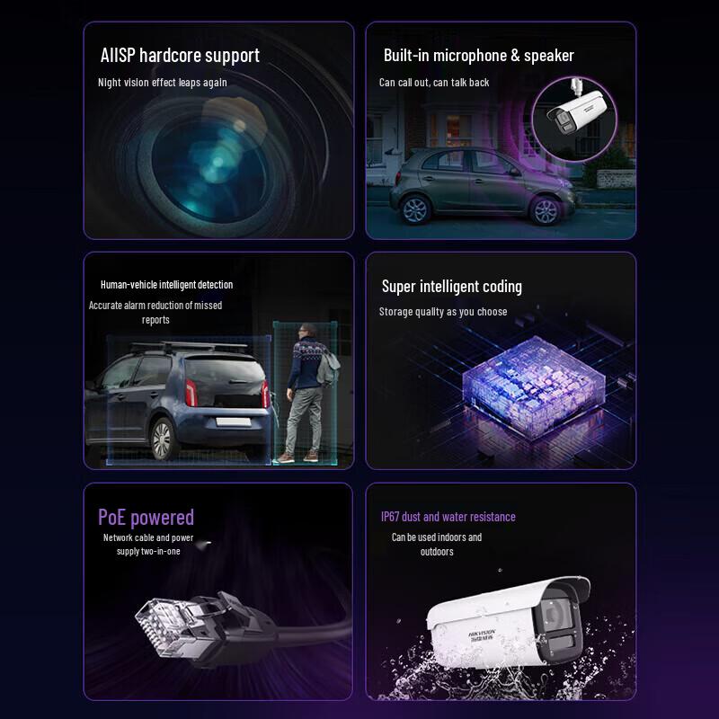 Hikvision DS-2CD3T46SWDV3-LT 4MP Dual-Light Full-Color POE Intercom Camera