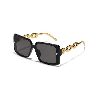 Large Frame Glasses Pentagram Chain Face Covering Retro Sunglasses Women Ins Wind Hip Hop Sunglasses Men