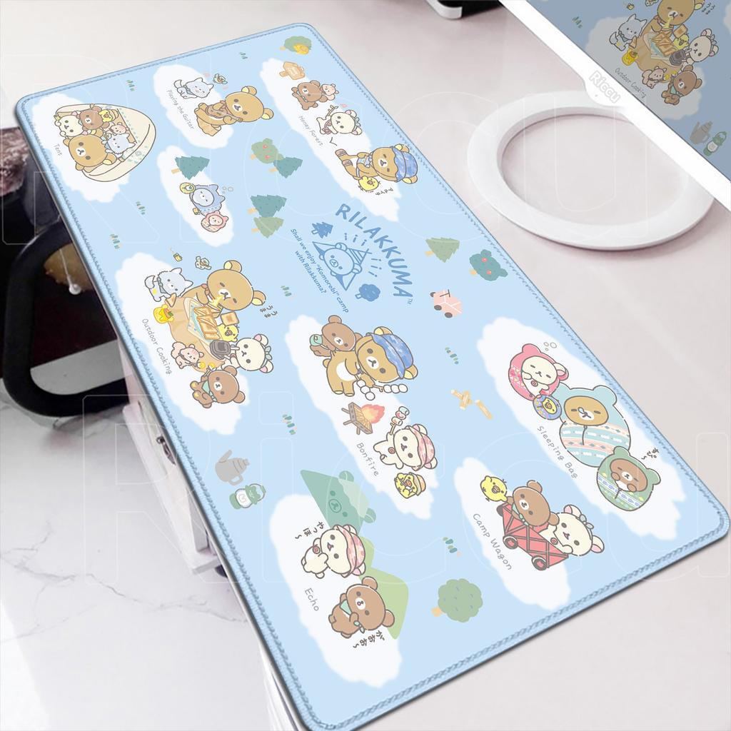 Anime Mouse Pad Kawaii Laptop Desk Decoration Mouse 30x80cm Gamer Rubber Mat Cute Rilakkuma Non-slip Keyboard Office Accessories