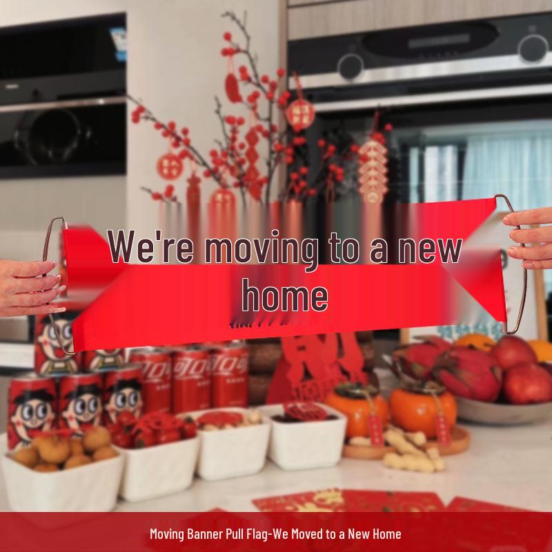 Housewarming Decoration Set: New Home Banner, Photo Props, and Joyful Couplets