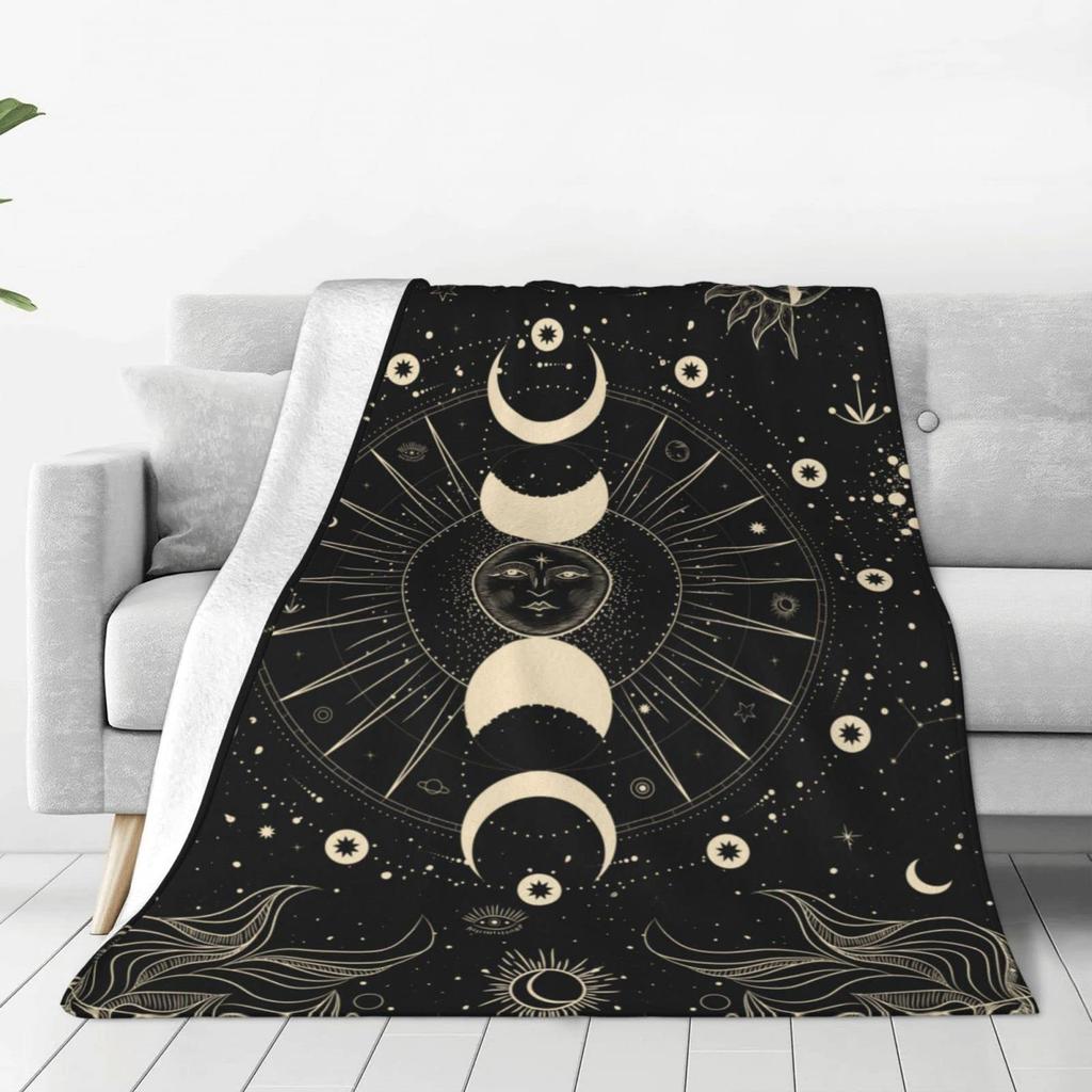 Moonlight Garden Blanket Grape Flower Surround Moon Star Flannel Blanket Bedroom Living Room Home Sofa Blanket