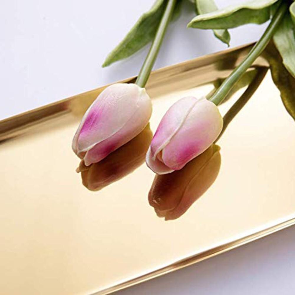 1 PCS Stainless Steel Tray Storage Tray Tea Fruit Tray Cosmetics Jewelry Gold