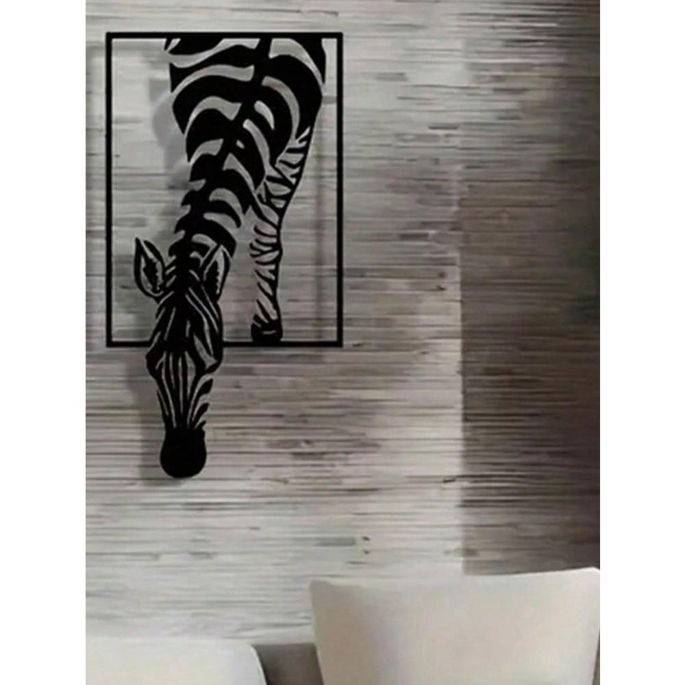 Metal Zebra Wall Art Decor Handcrafted Iron Modern Farmhouse Living Room Office